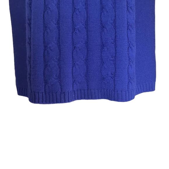 Democracy Women's Blue High Neck Acrylic/Wool Cable Knit Sweater Dress SZ L - Picture 3 of 7